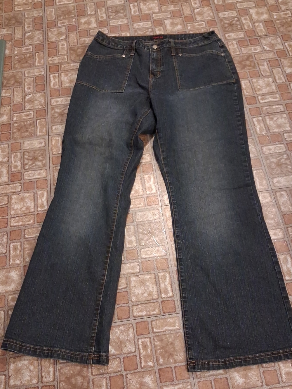 Zana Di Dark Blue Wide-Leg Jeans Size 16